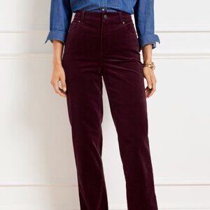 Talbots 6P straight leg corduroy pants Burgundy Maroon Wine